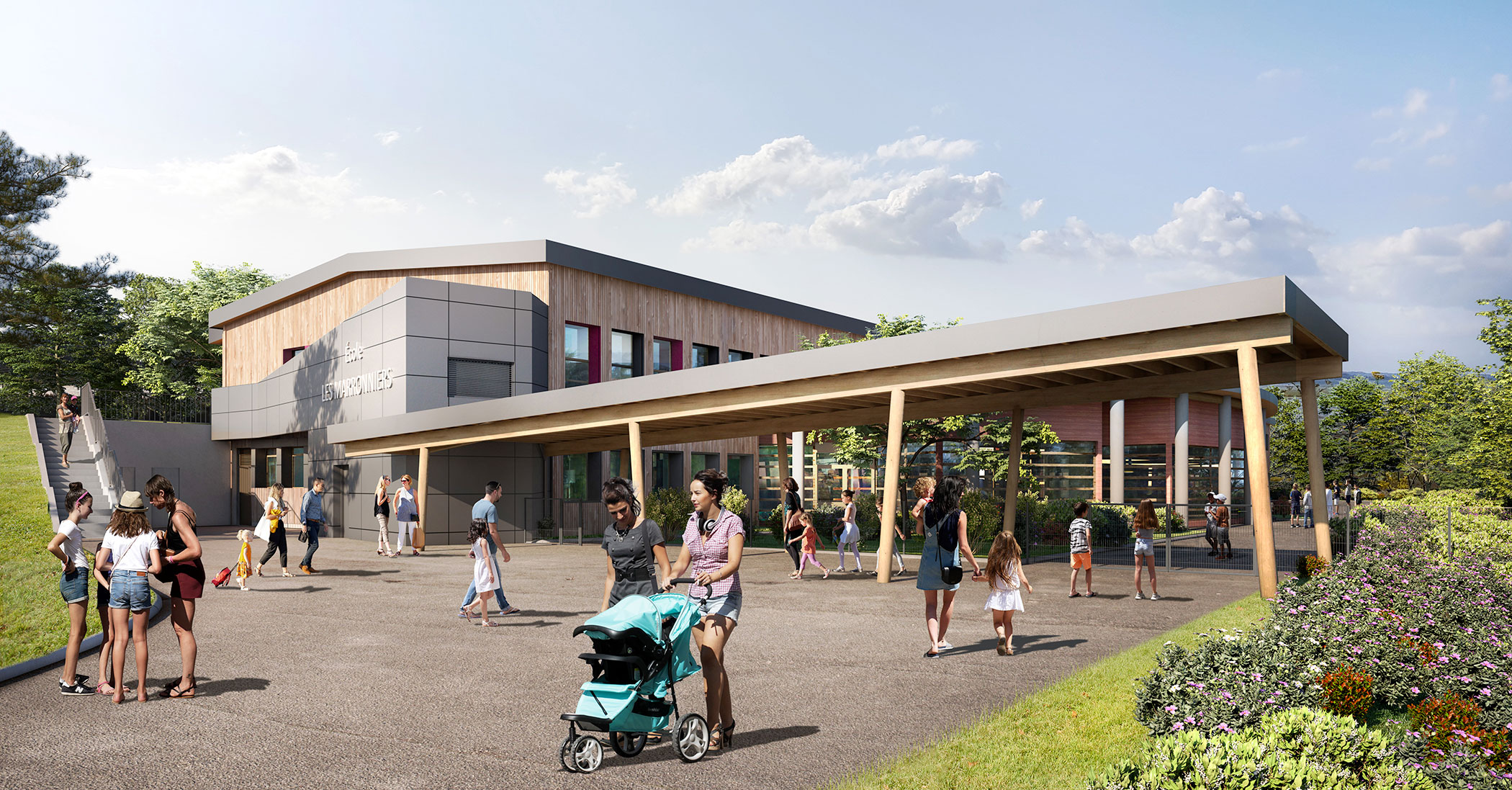 Réhabilitation et restructuration groupe scolaire «marronniers» – Saint-Quentin-Fallavier (38)