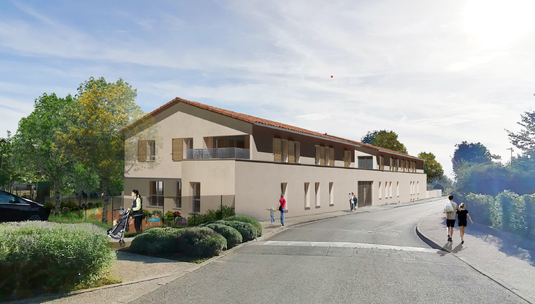 Construction d&rsquo;un bâtiment multi-accueil  « Les 3 petits chaussons » (crèche),  un ALSH « L&rsquo;Arlequin » et 6 logements locatifs – Alixan (26)