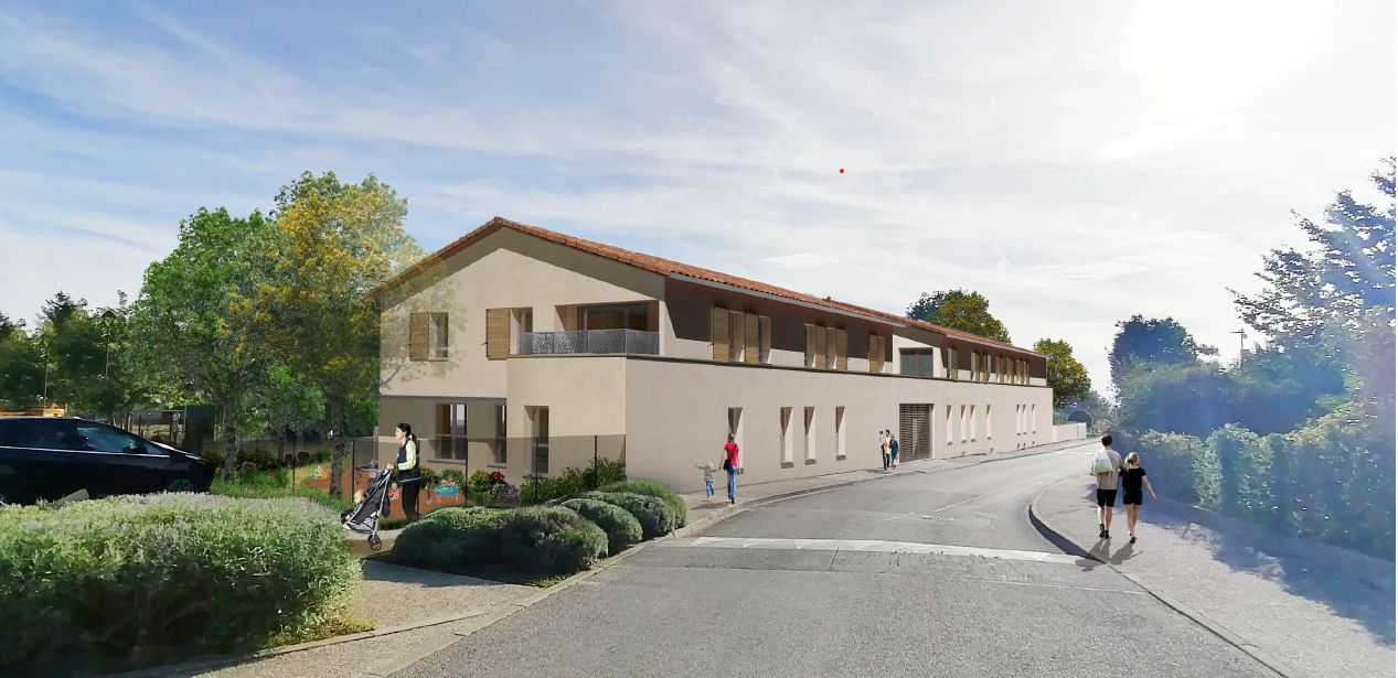 Construction d&rsquo;un bâtiment multi-accueil  « Les 3 petits chaussons » (crèche),  un ALSH « L&rsquo;Arlequin » et 6 logements locatifs – Alixan (26)