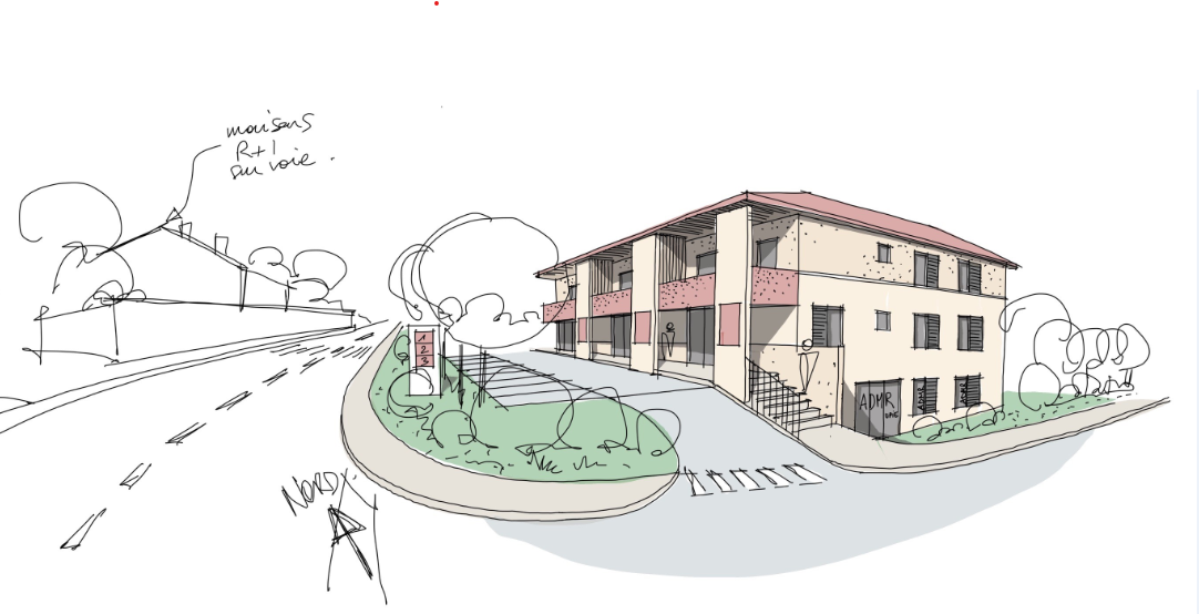 Construction de 13 logements, 3 commerces et 180m2 de bureaux – Upie (26)