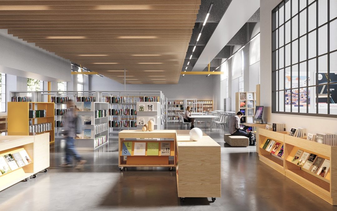 MEDIATHEQUE – MATERIAUTHEQUE ET CINEMA DE PLEIN AIR – RÉHABILITATION D’UNE HALLE EXISTANTE CLASSEE MONUMENT HISTORIQUE