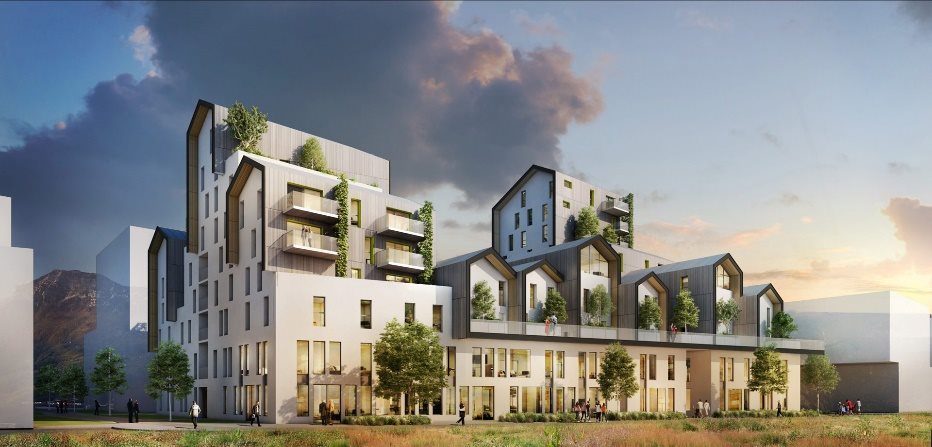 Rendu d'un projet de logements conçu par l'agence Dooble